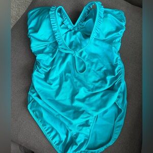 Seafolly Turquoise Halter One Piece Swimsuit